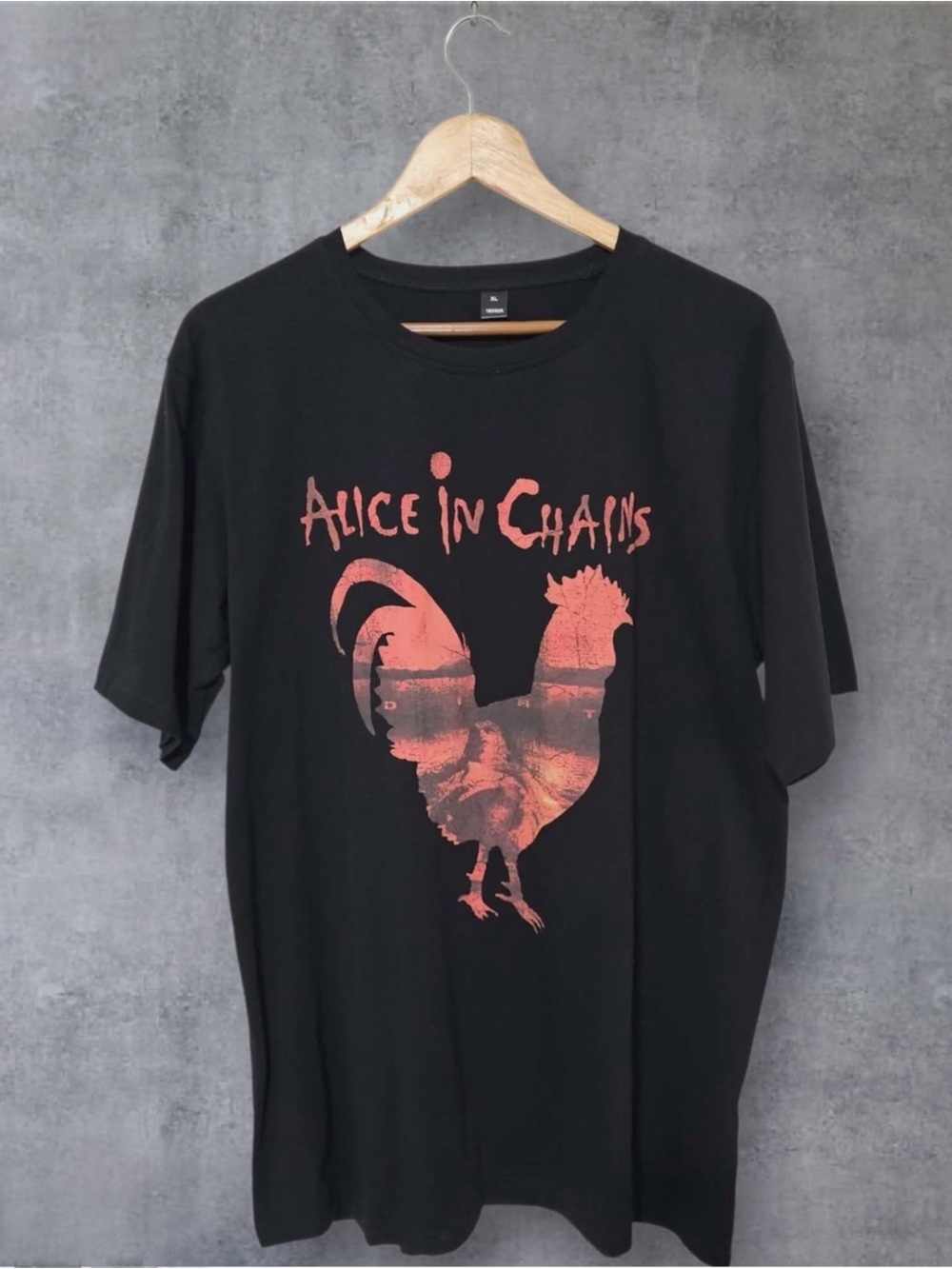 NWOT Alice In Chains Short Sleeve Graphic Tee with Red Rooster Print